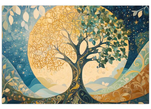 Tablou – Arborele vieții în lună (90x60 cm)