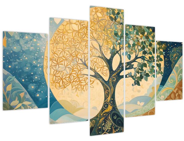 Tablou – Arborele vieții în lună (150x105 cm)