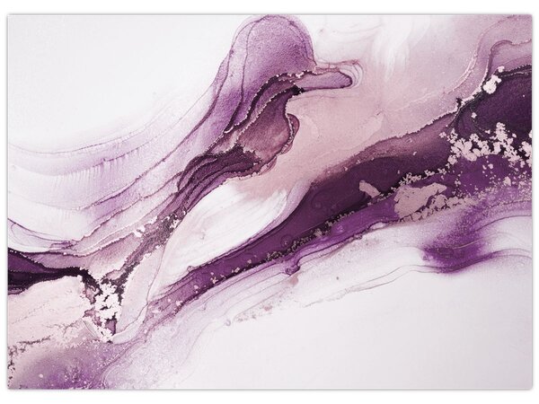 Tablou - Artă fluidă violet (70x50 cm)
