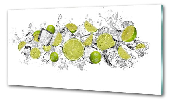Panou sticlă decorativa bucătărie cuburi de gheata Lime