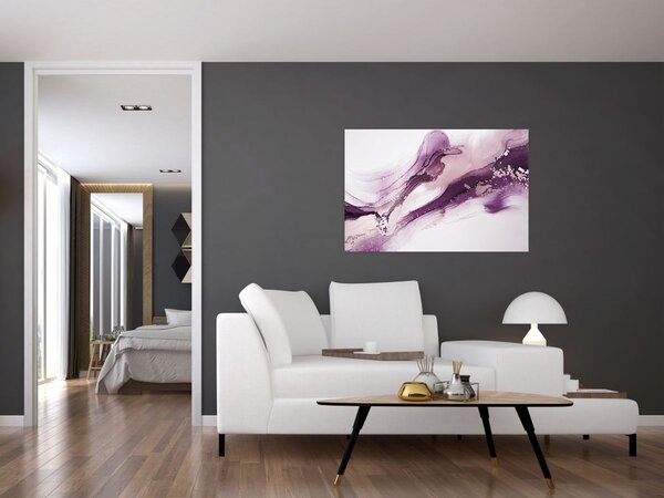 Tablou - Artă fluidă violet (90x60 cm)