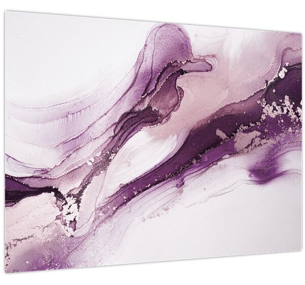 Tablou - Artă fluidă violet (70x50 cm)