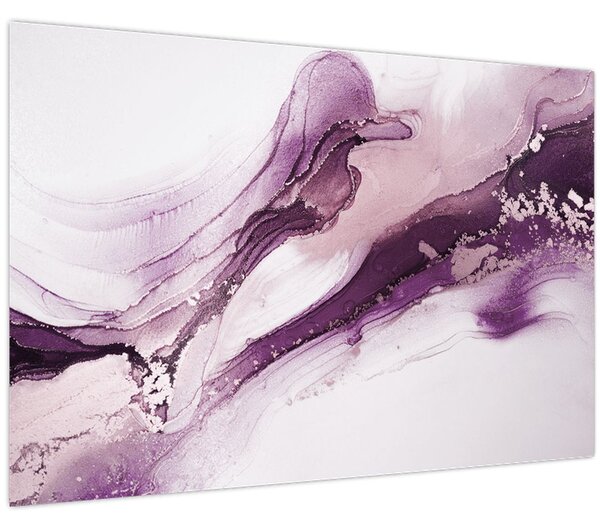 Tablou - Artă fluidă violet (90x60 cm)