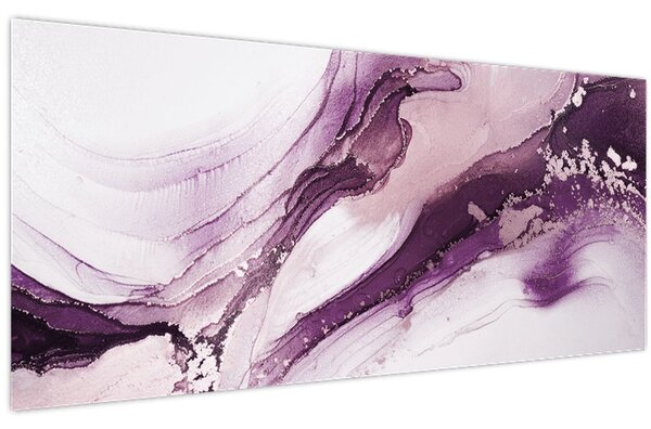 Tablou - Artă fluidă violet (120x50 cm)