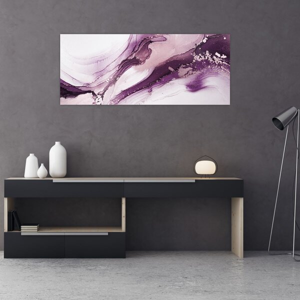 Tablou - Artă fluidă violet (120x50 cm)