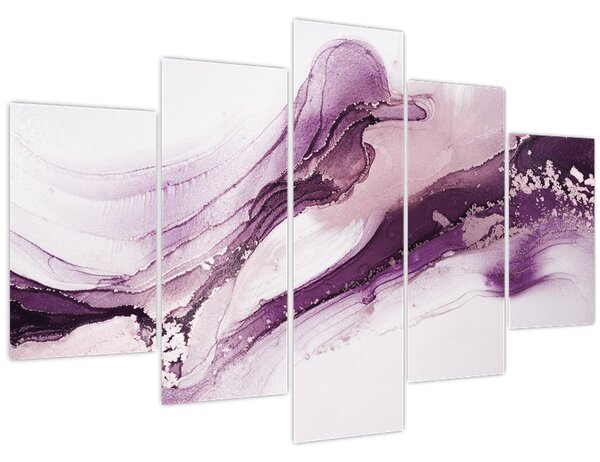Tablou - Artă fluidă violet (150x105 cm)
