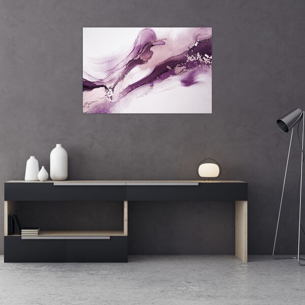Tablou - Artă fluidă violet (90x60 cm)