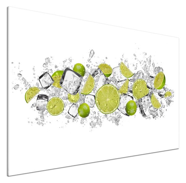 Panou sticlă decorativa bucătărie cuburi de gheata Lime