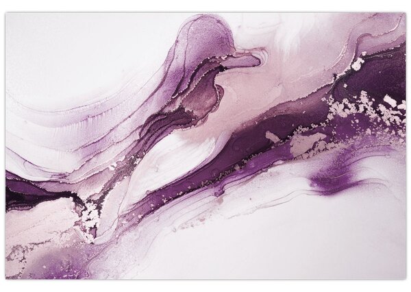 Tablou - Artă fluidă violet (90x60 cm)