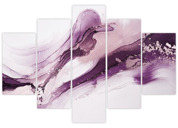 Tablou - Artă fluidă violet (150x105 cm)
