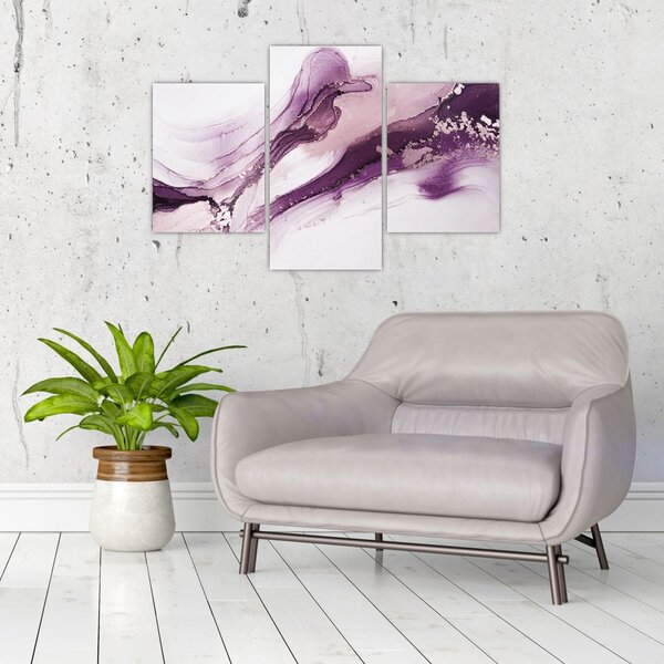Tablou - Artă fluidă violet (90x60 cm)