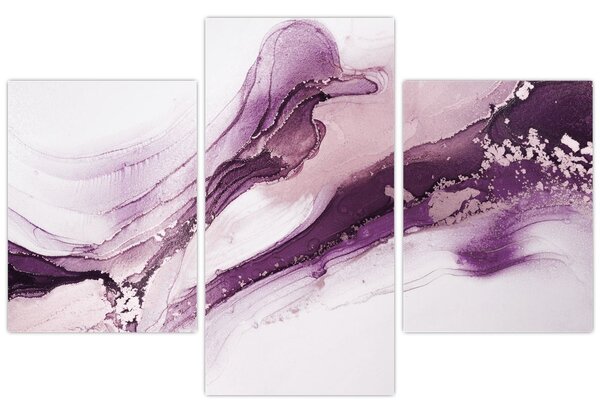 Tablou - Artă fluidă violet (90x60 cm)