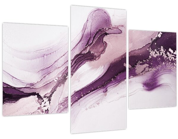 Tablou - Artă fluidă violet (90x60 cm)