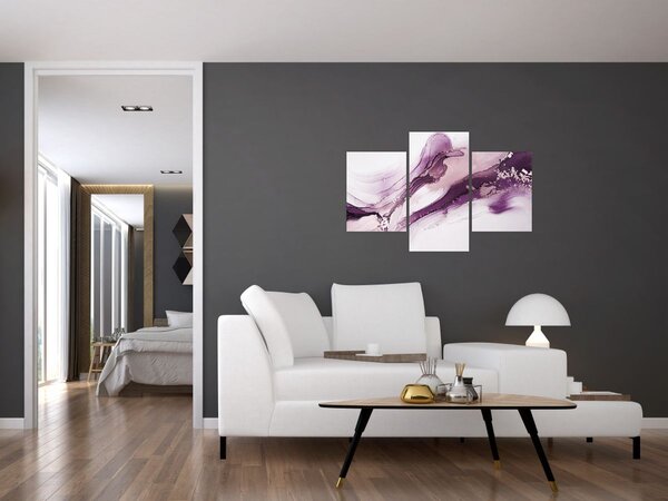 Tablou - Artă fluidă violet (90x60 cm)