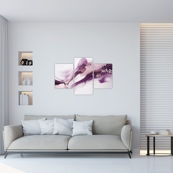 Tablou - Artă fluidă violet (90x60 cm)