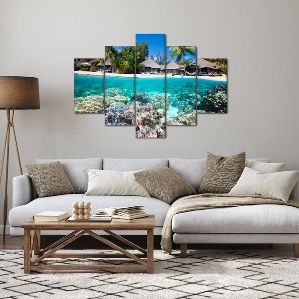 Tablou cu plaja pe insulă tropicală (150x105 cm)