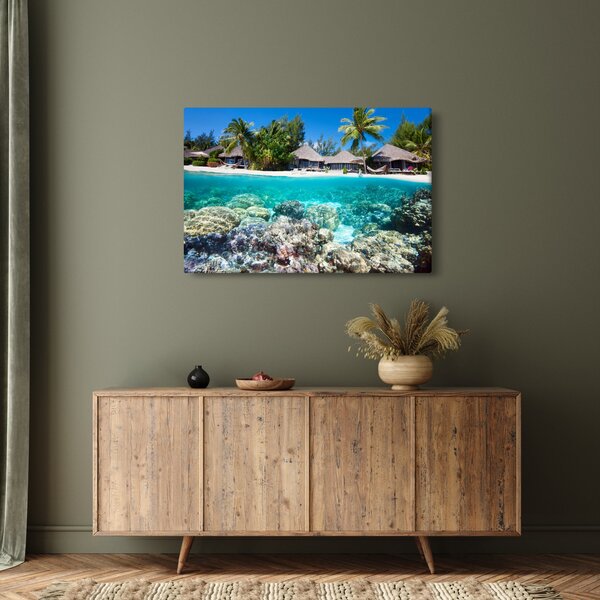 Tablou cu plaja pe insulă tropicală (90x60 cm)