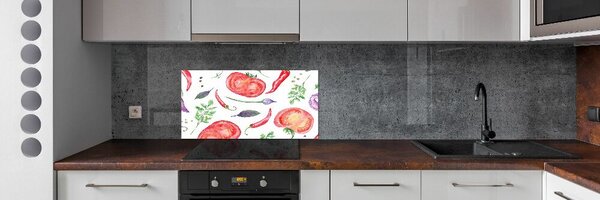 Panou sticla securizata bucatarie Tomate și condimente