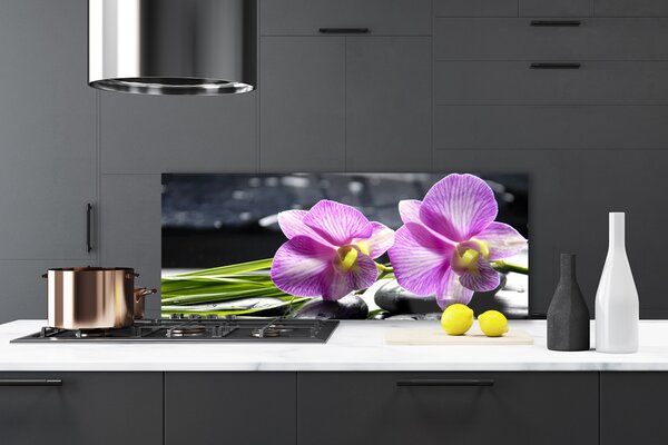 Panou sticla bucatarie Flori roz Floral