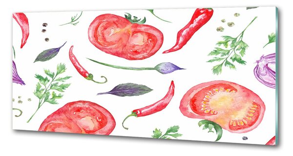 Panou sticla securizata bucatarie Tomate și condimente