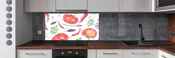 Panou sticla securizata bucatarie Tomate și condimente