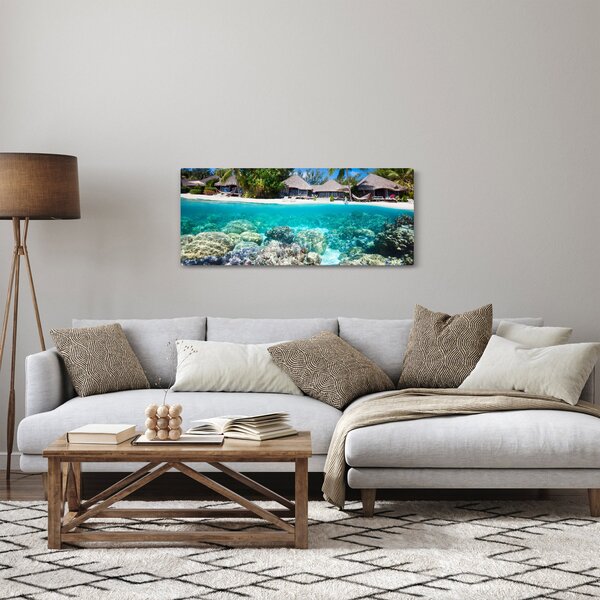 Tablou cu plaja pe insulă tropicală (120x50 cm)