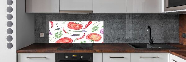 Panou sticla securizata bucatarie Tomate și condimente