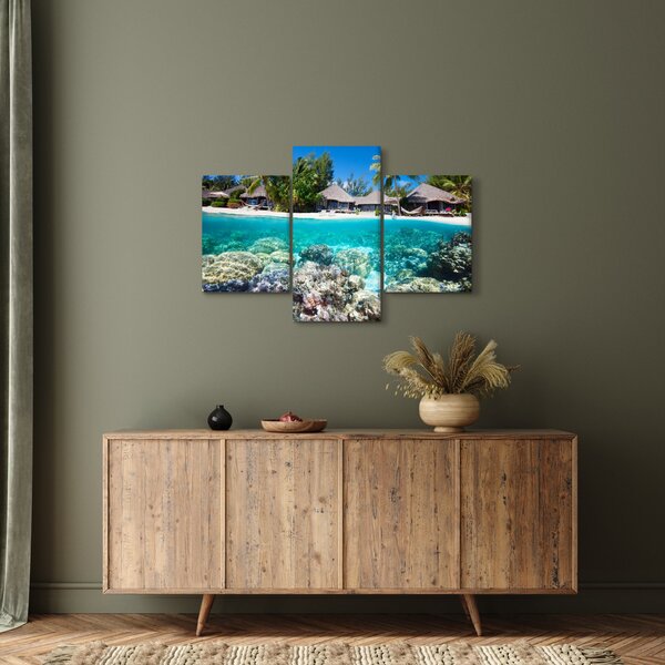 Tablou cu plaja pe insulă tropicală (90x60 cm)