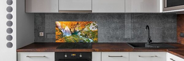 Panou sticlă decorativa bucătărie Cascada în toamna
