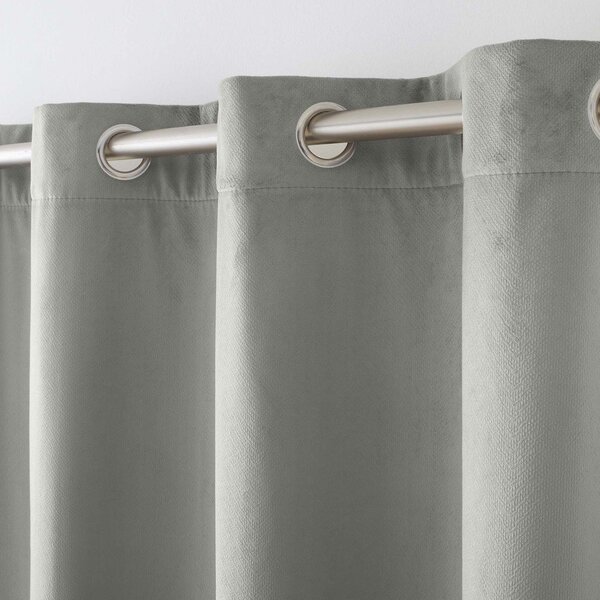 Draperie gri termoizolantă din catifea 140x260 cm Polarchic – douceur d'intérieur