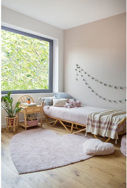 Covor pentru copii roz lavabil/țesut manual din bumbac 160x180 cm Puffy Love – Lorena Canals