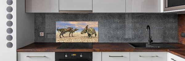 Panou sticla securizata bucatarie dinozauri