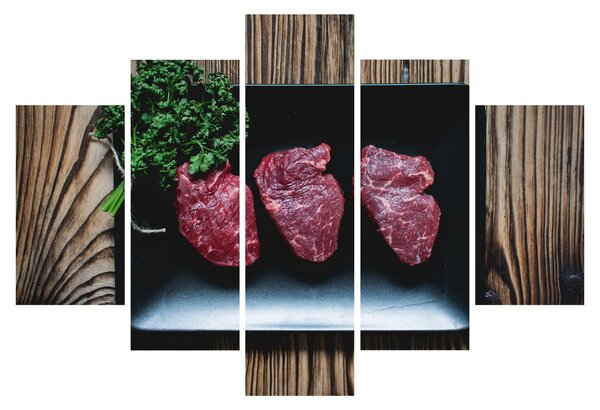 Tablou cu carne pe farfurie (150x105 cm)