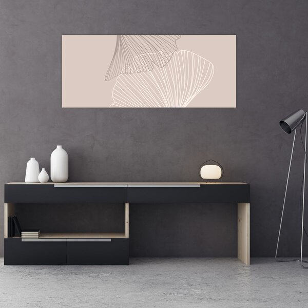 Tablou - Frunze bej N⁰2 (120x50 cm)