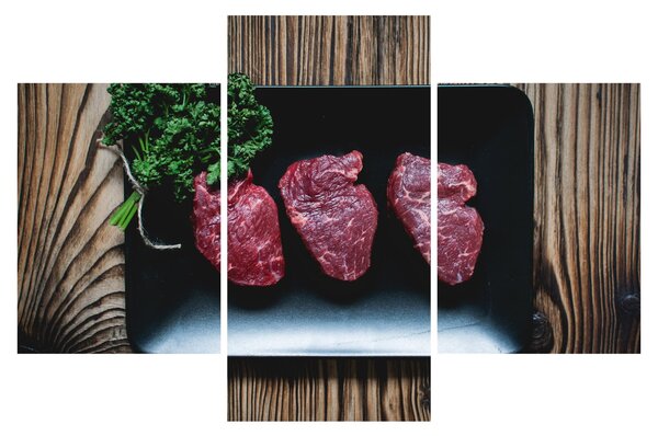 Tablou cu carne pe farfurie (90x60 cm)