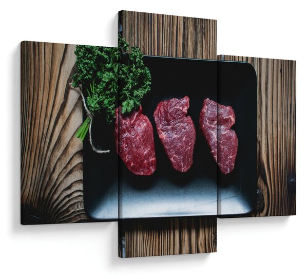 Tablou cu carne pe farfurie (90x60 cm)