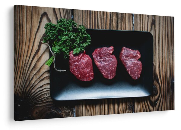 Tablou cu carne pe farfurie (90x60 cm)