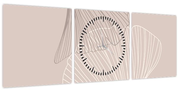 Tablou - Frunze bej N⁰2 (cu ceas) (90x30 cm)