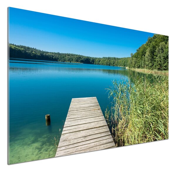 Panou sticlă bucătărie Pier pe lac