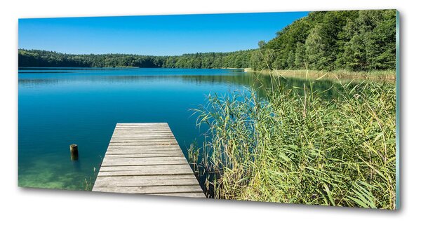 Panou sticlă bucătărie Pier pe lac
