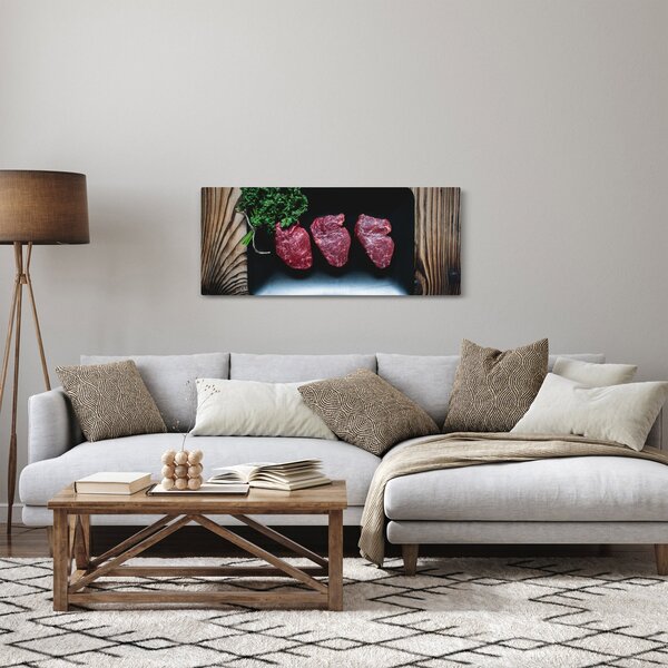 Tablou cu carne pe farfurie (120x50 cm)