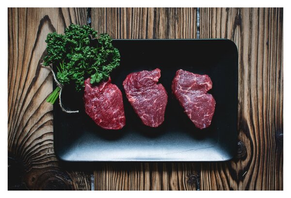 Tablou cu carne pe farfurie (90x60 cm)