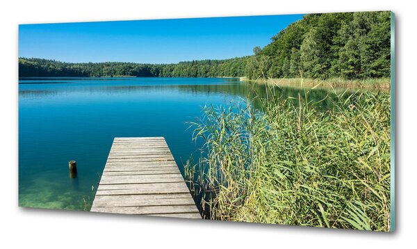 Panou sticlă bucătărie Pier pe lac