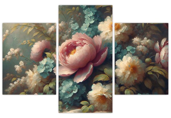 Tablou - Natură moartă cu flori - pictură (90x60 cm)