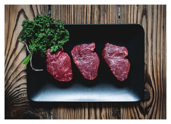 Tablou cu carne pe farfurie (70x50 cm)