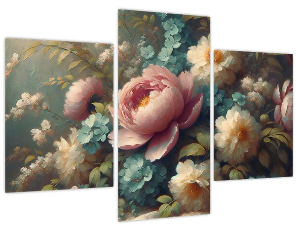 Tablou - Natură moartă cu flori - pictură (90x60 cm)