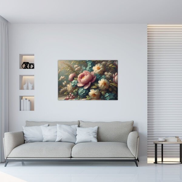 Tablou - Natură moartă cu flori - pictură (90x60 cm)