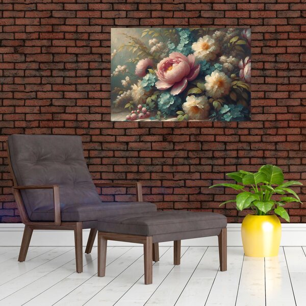 Tablou - Natură moartă cu flori - pictură (90x60 cm)