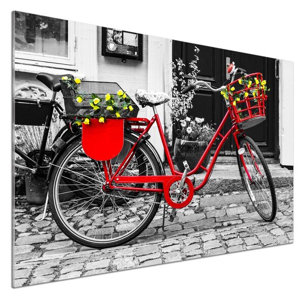 Panou sticlă bucătărie Oraș biciclete
