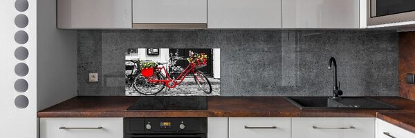 Panou sticlă bucătărie Oraș biciclete